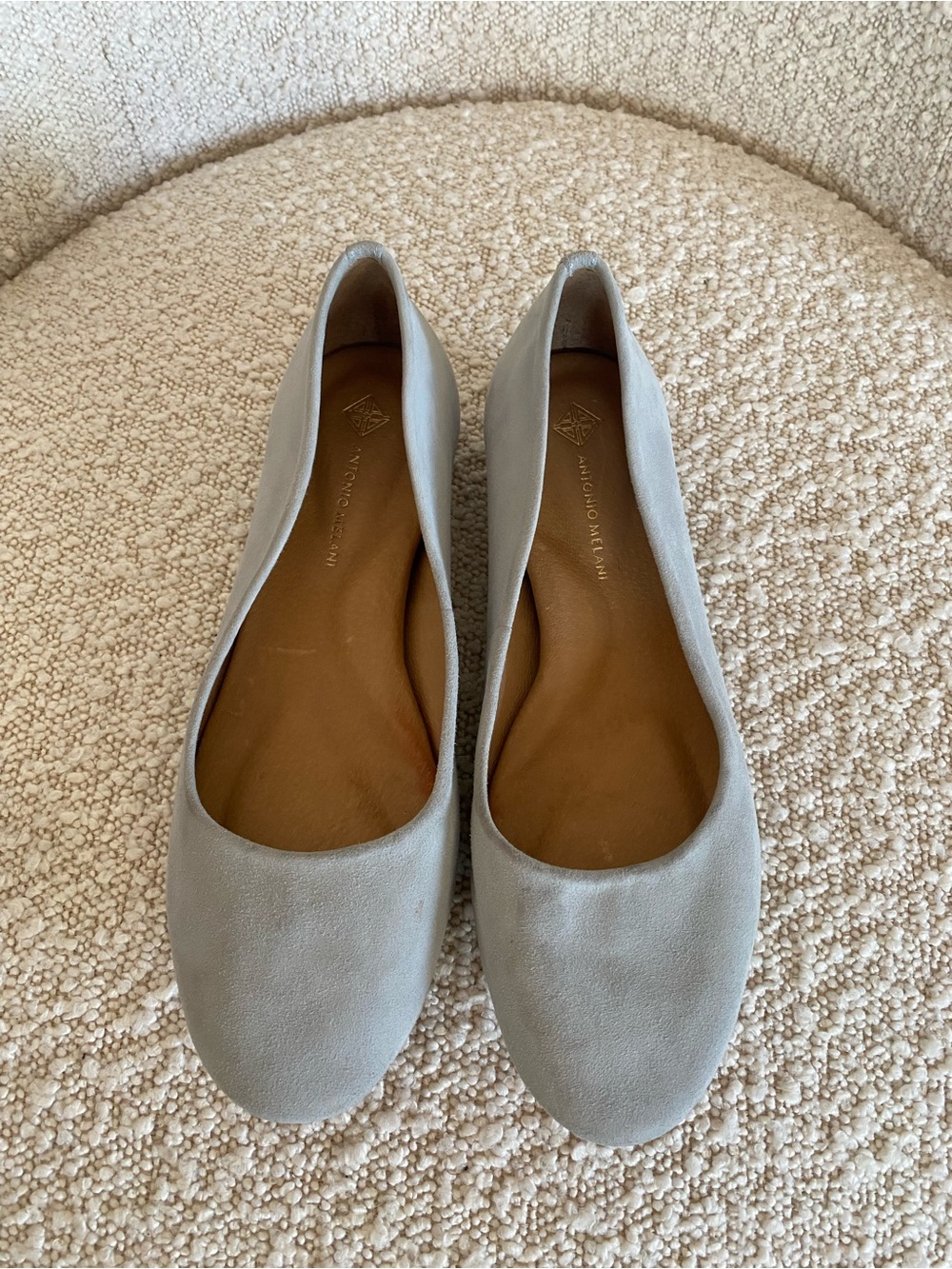 Antonio Melani Light Gray Suede Ballet Flats